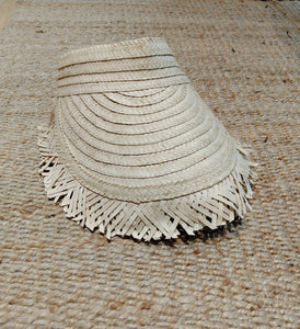 Boho Fringed Visor in Cream