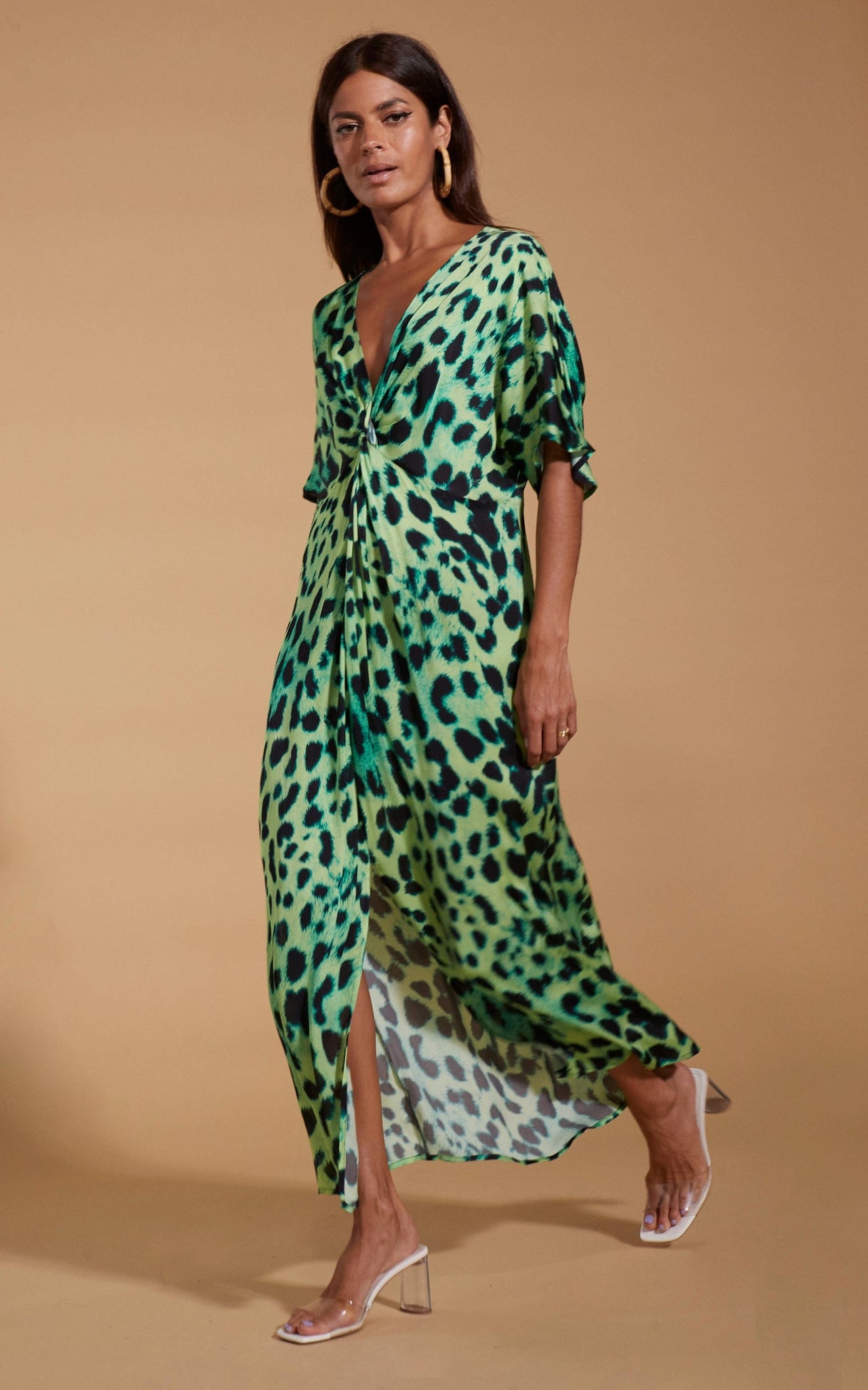 Makuna Dress in Lime Leopard Just Peachy Dubai