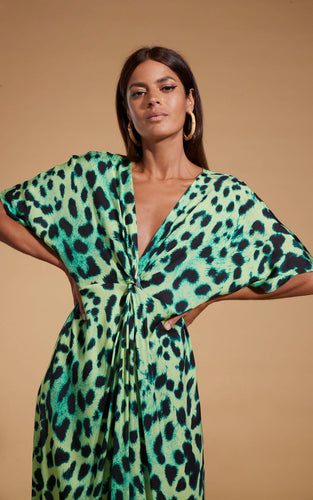 Makuna Dress in Lime Leopard