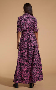 Dove Dress In Pink On Black Leopard