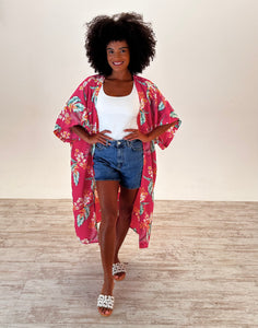 Lola Kimono in Pink Floral