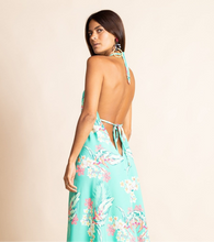 Load image into Gallery viewer, Boho Backless Dress in Green Tropical