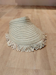 Boho Fringed Visor in Cream