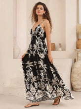 Load image into Gallery viewer, Black &amp; White Floral Maxi Dress
