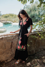 Load image into Gallery viewer, Aloha Embroidered Flowers Maxi Dress