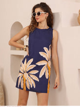 Load image into Gallery viewer, Navy Shift with contrast Palm Tree Print