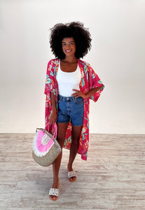 Lola Kimono in Pink Floral