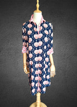 Load image into Gallery viewer, Amalfi Cotton Shirt Dress Navy Pink Shell