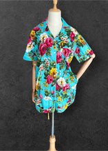 Load image into Gallery viewer, Blue Roses Cotton Block Print Pyjamas Shorts Set