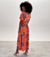 Load image into Gallery viewer, Orchid Buttoned Midi Dress in Coral