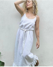 Load image into Gallery viewer, Carrie Lined Linen Ruffle Dress
