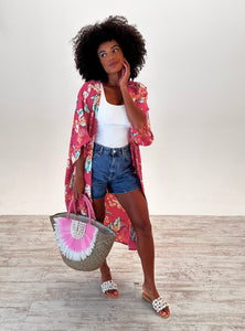 Lola Kimono in Pink Floral
