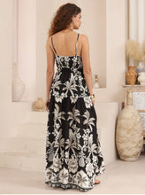 Load image into Gallery viewer, Black &amp; White Floral Maxi Dress