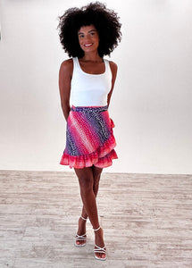 Lucia Wrap Skirt in Rainbow