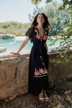Load image into Gallery viewer, Aloha Embroidered Flowers Maxi Dress
