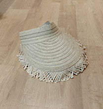 Load image into Gallery viewer, Boho Fringed Visor in Cream