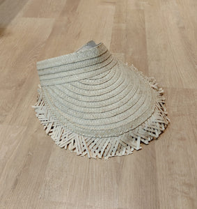 Boho Fringed Visor in Cream