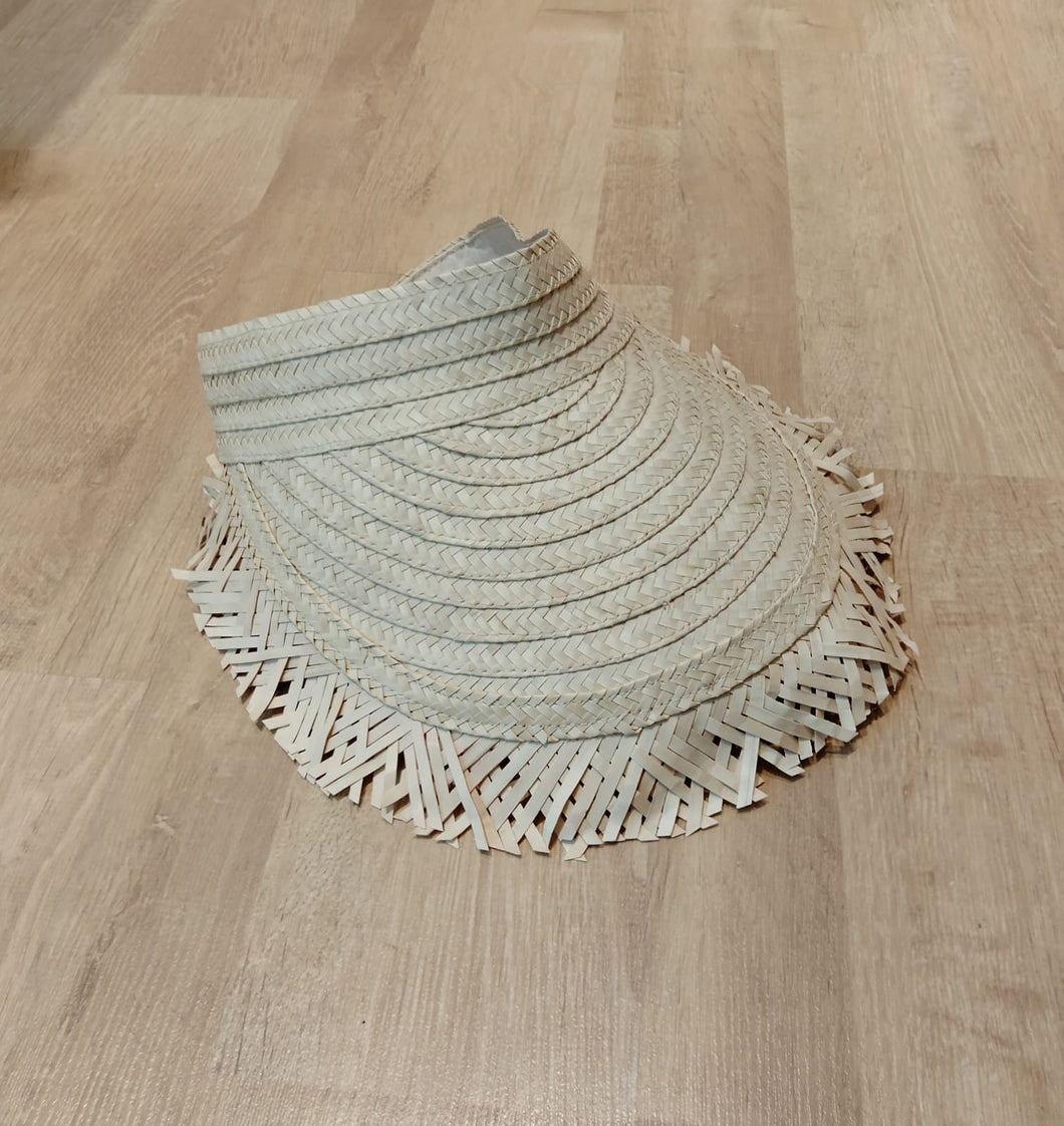 Boho Fringed Visor in Cream