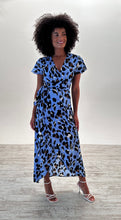 Load image into Gallery viewer, Cleo Maxi Dress in Blue Leopard