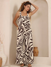 Load image into Gallery viewer, Animal Print Wide Leg Jumpsuit