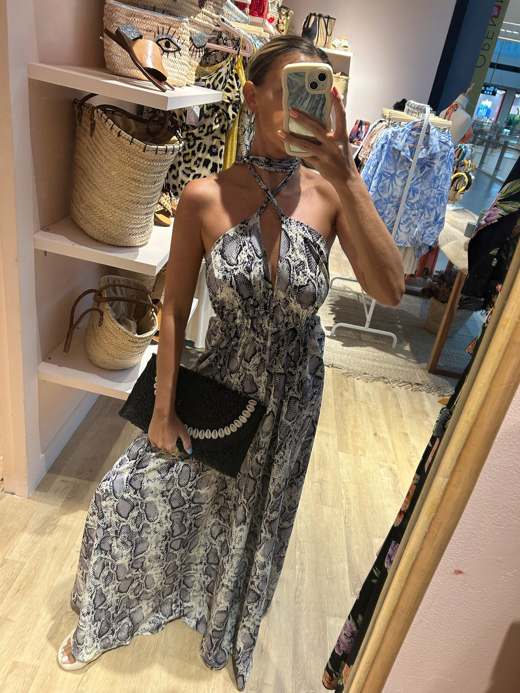 Bex Maxi Dress in Purple Snake