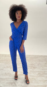 Zion Jumpsuit in Royal Blue & Black Speckle