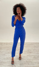 Load image into Gallery viewer, Zion Jumpsuit in Royal Blue &amp; Black Speckle