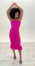 Load image into Gallery viewer, Luiza Sheering Dress in Magenta