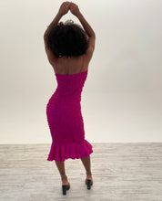 Load image into Gallery viewer, Luiza Sheering Dress in Magenta