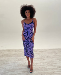 Sienna Midaxi Dress in Lilac Leopard