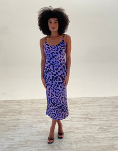 Sienna Midaxi Dress in Lilac Leopard