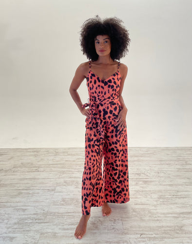 Gabriella Jumpsuit in Plorange Leopard