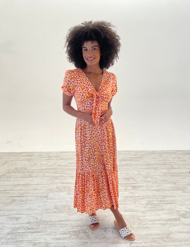 Alita Midi Dress in Orange