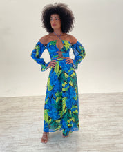 Load image into Gallery viewer, Karma Maxi Dress in Blue Floral