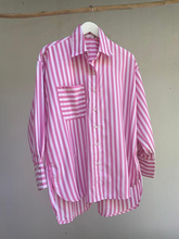 Load image into Gallery viewer, Kaia Candy Stripe Boyfriend Shirt