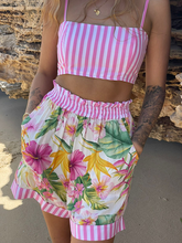 Load image into Gallery viewer, Kaia Stripe Tropical Shorts