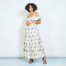 Load image into Gallery viewer, Floral Ruffle Sleeve Dress in Beige