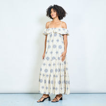 Load image into Gallery viewer, Floral Ruffle Sleeve Dress in Beige