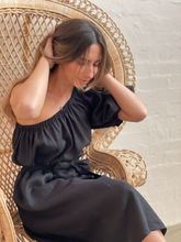 Load image into Gallery viewer, Linen One Shoulder Dress with Belts
