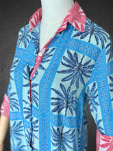 Load image into Gallery viewer, Amalfi Cotton Shirt Dress Maxi Sage Palm Tree