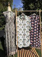Load image into Gallery viewer, Amalfi Cotton Shirt Dress Green Palm Tree