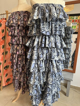 Load image into Gallery viewer, Strapless Tiered Maxi Dress in Snake Print