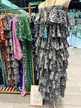 Load image into Gallery viewer, Strapless Tiered Maxi Dress in Snake Print