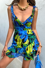 Load image into Gallery viewer, Romelly Mini Dress in Blue Floral