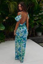 Load image into Gallery viewer, Longina Maxi Dress in Green Floral