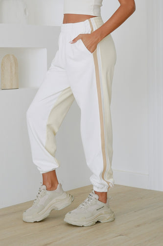 Boston Sweatpants in Cream/White