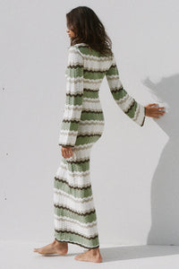 Caprice Maxi Dress in Green Combo