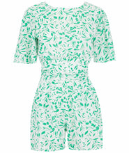 Load image into Gallery viewer, Merlin Playsuit in White Green Leaf