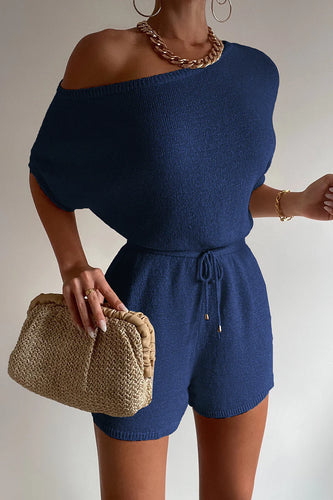Miami Knit Playsuit in Navy