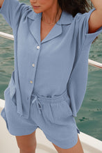 Load image into Gallery viewer, Victoria Crinkle Shirt in Light Blue